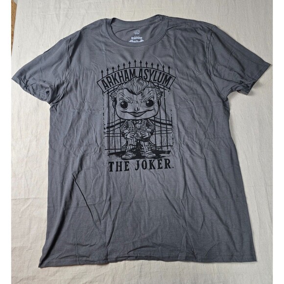 Pop Batman Arkham Asylum Mens Size XL Color Grey Graphic Short Sleeve Tee Shirt - Picture 1 of 12